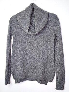 Sea Bleu 100% Cashmere Cowl Neck Sweater Pullover Turtleneck S Heather Gray